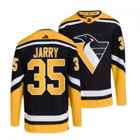Dresovi Pittsburgh Penguins Tristan Jarry 35 Adidas 2022-23 Reverse Retro 2.0 Crno Authentic - Muške